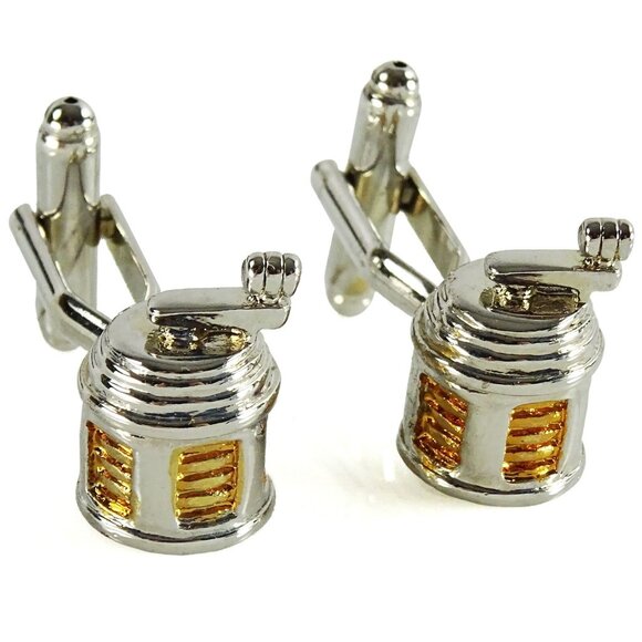 Fishing Reel Cufflinks Fisherman Fishing Cuff Links Figural Novelty - Picture 1 of 3